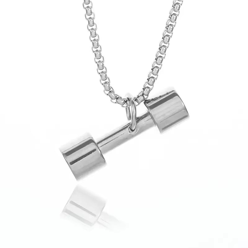 Weightlifting Plates-Barbell Dumbbell Pendant Necklace