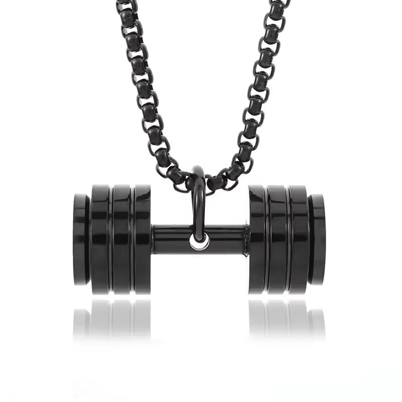 Weightlifting Plates-Barbell Dumbbell Pendant Necklace