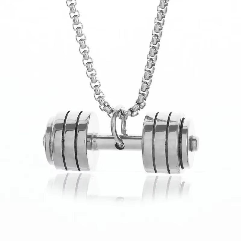 Weightlifting Plates-Barbell Dumbbell Pendant Necklace