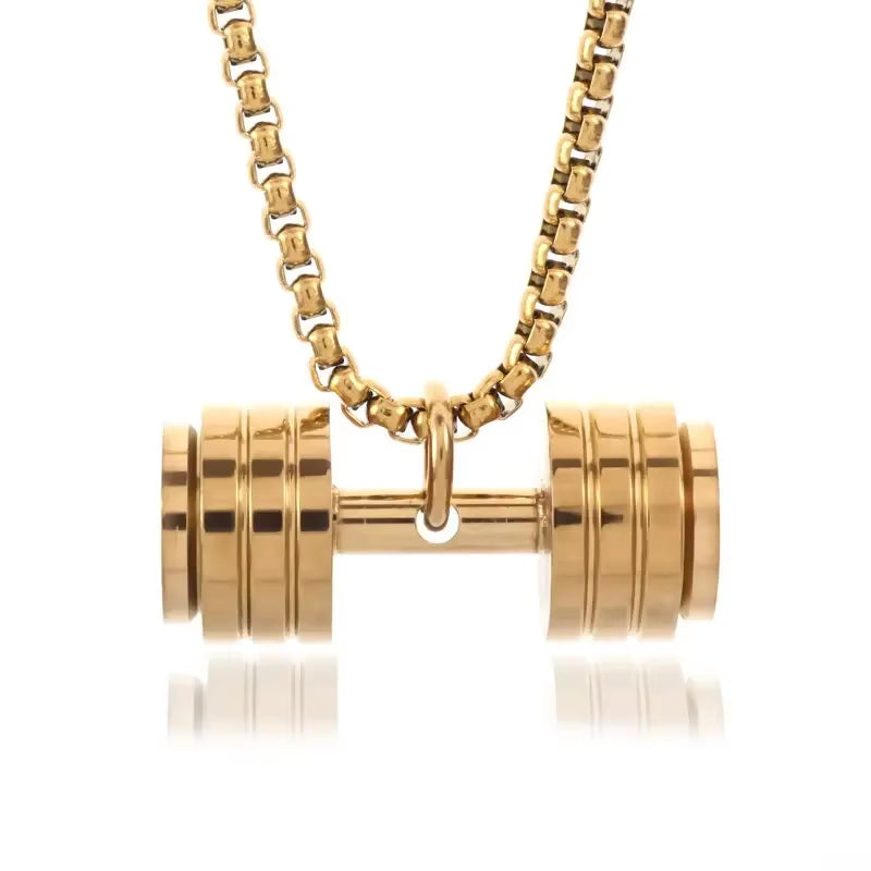 Weightlifting Plates-Barbell Dumbbell Pendant Necklace