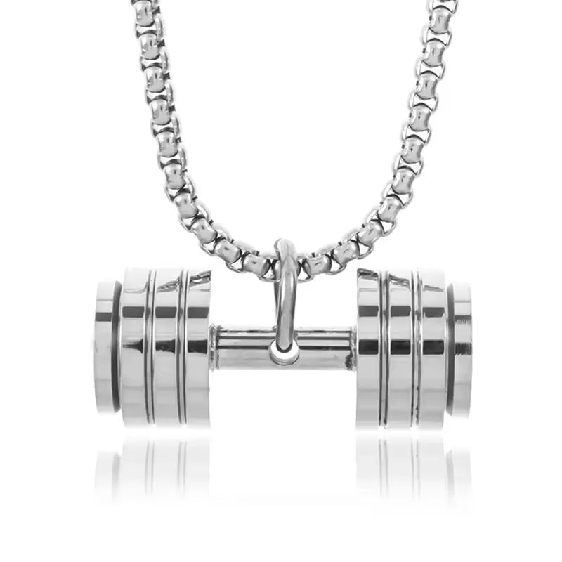 Weightlifting Plates-Barbell Dumbbell Pendant Necklace