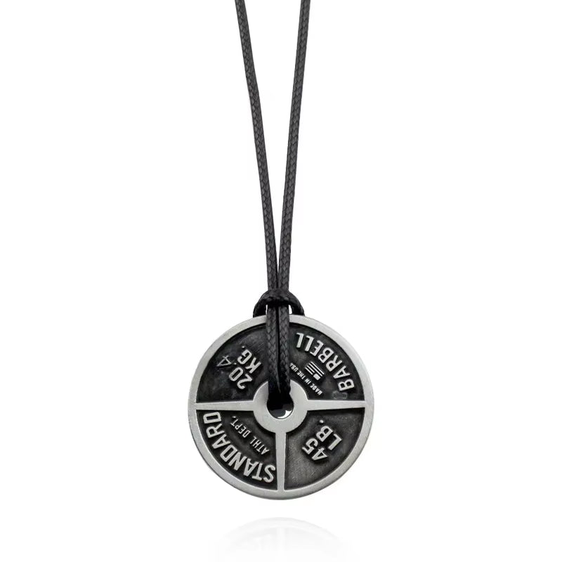 Weightlifting Plates-Barbell Dumbbell Pendant Necklace