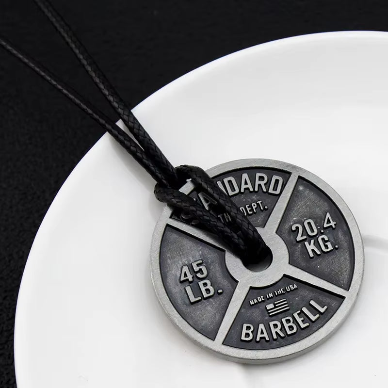 Weightlifting Plates-Barbell Dumbbell Pendant Necklace