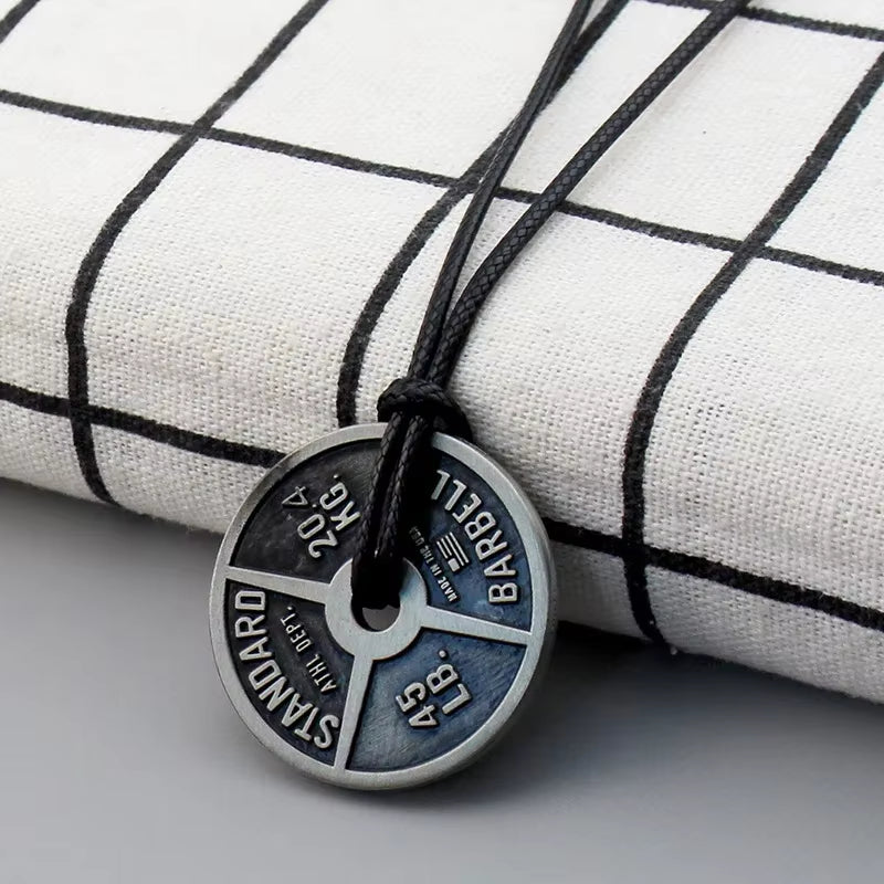 Weightlifting Plates-Barbell Dumbbell Pendant Necklace