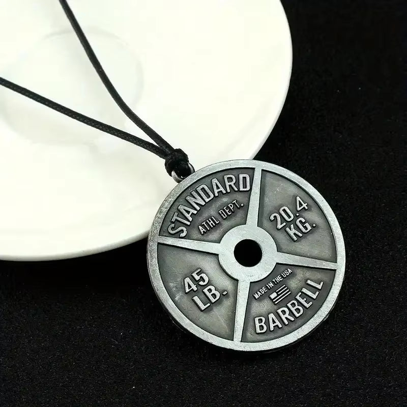 Weightlifting Plates-Barbell Dumbbell Pendant Necklace