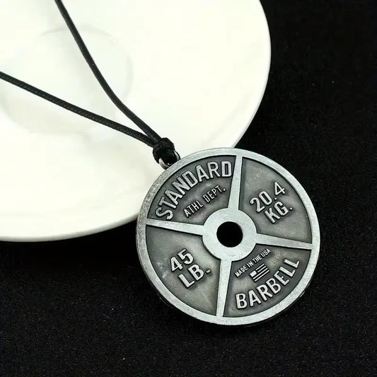 Weightlifting Plates-Barbell Dumbbell Pendant Necklace